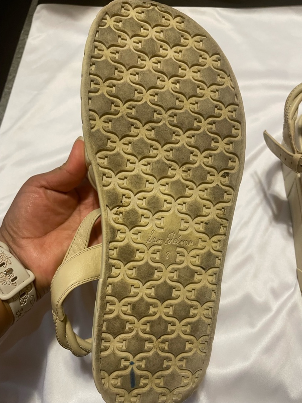 Sam Edelman Quilted Platform Sandal - Cream/White - Picture 10 of 13